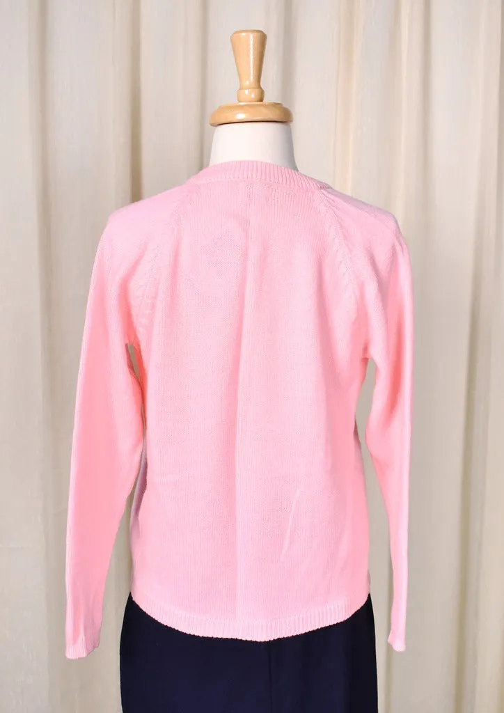 1960s Vintage Pink Diamond Cardigan