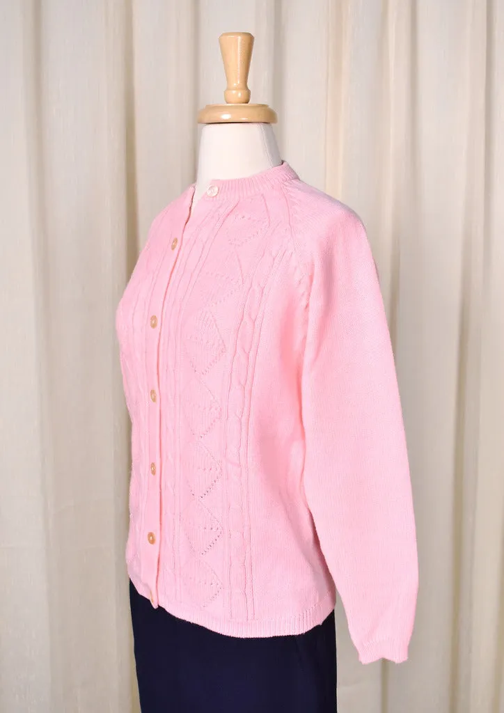 1960s Vintage Pink Diamond Cardigan