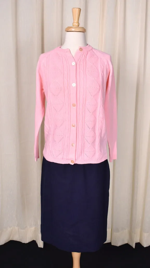 1960s Vintage Pink Diamond Cardigan