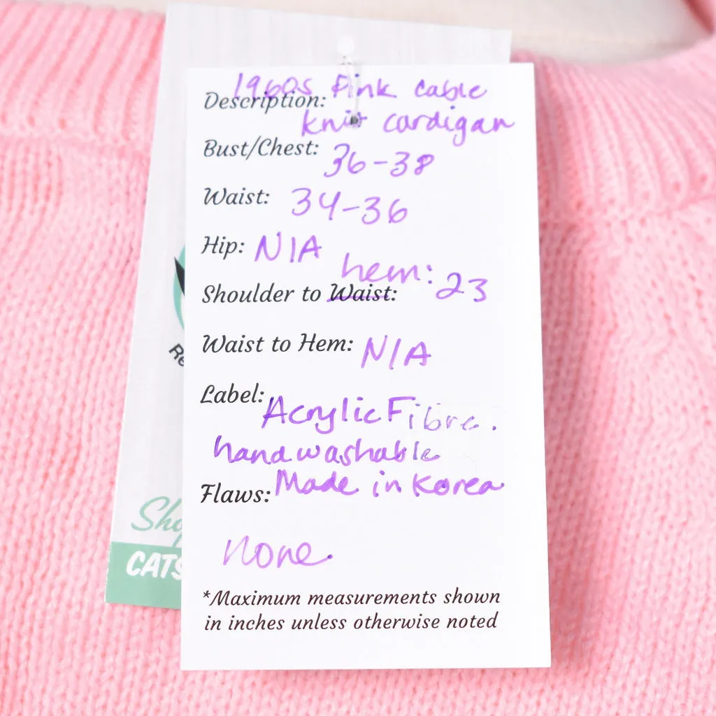 1960s Vintage Pink Diamond Cardigan