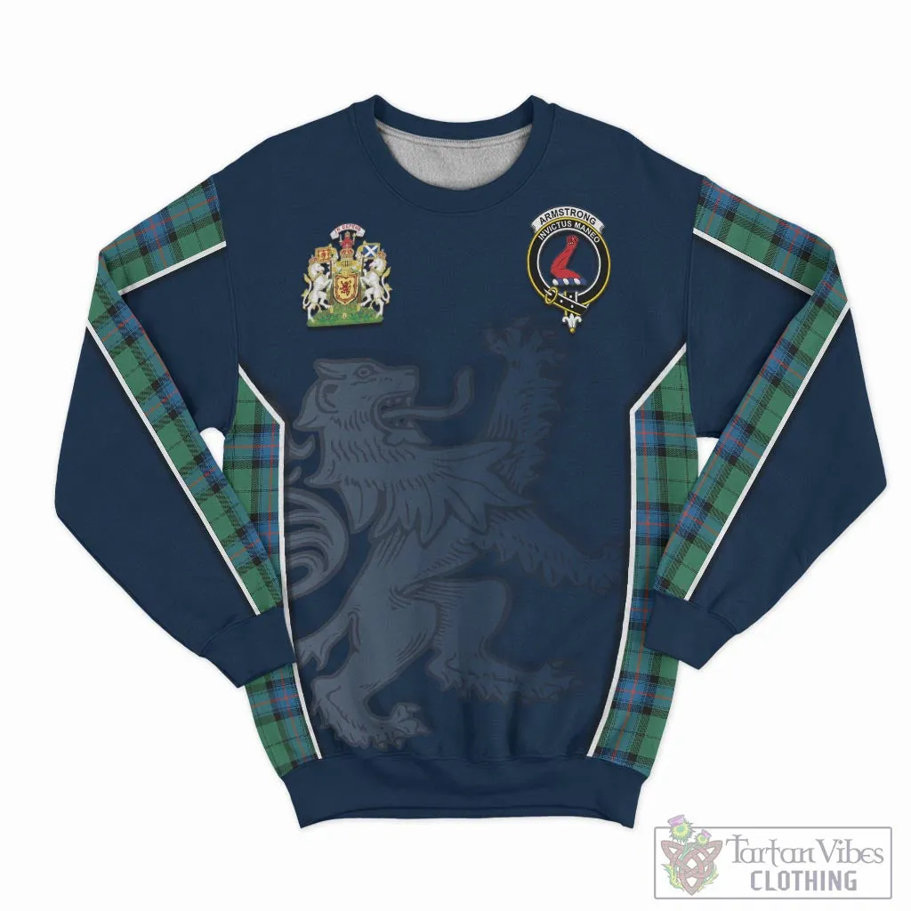 Armstrong Ancient Tartan Sweater with Family Crest and Lion Rampant Vibes Sport Style