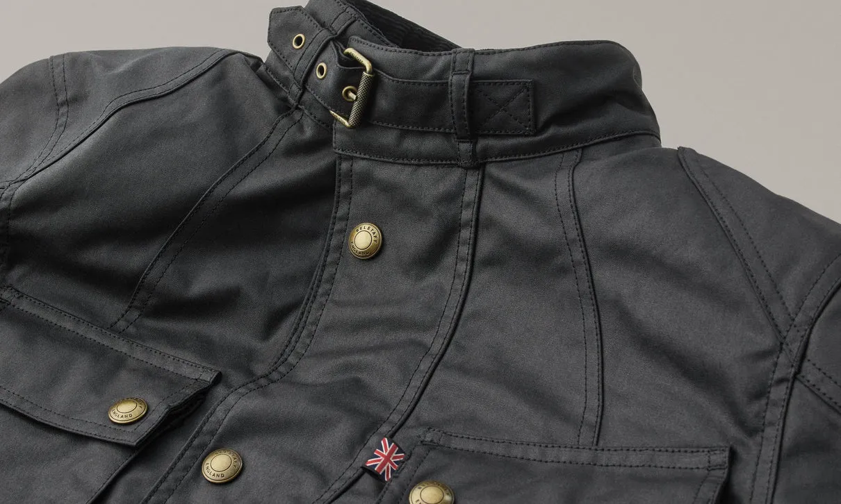 BELSTAFF CROSBY WAXED COTTON MOTORCYCLE JACKET - BLACK