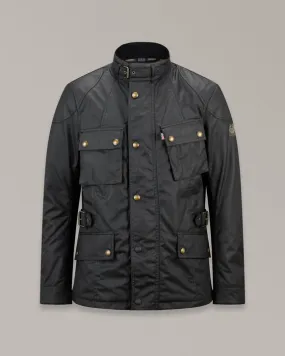 BELSTAFF CROSBY WAXED COTTON MOTORCYCLE JACKET - BLACK