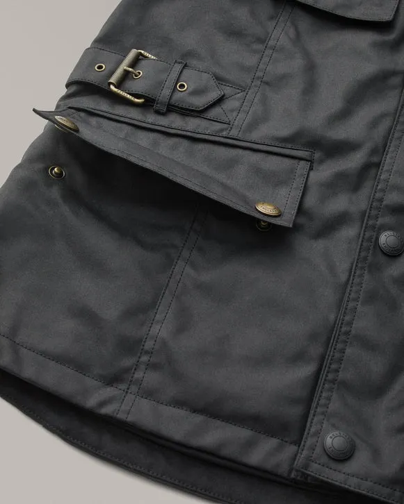 BELSTAFF CROSBY WAXED COTTON MOTORCYCLE JACKET - BLACK