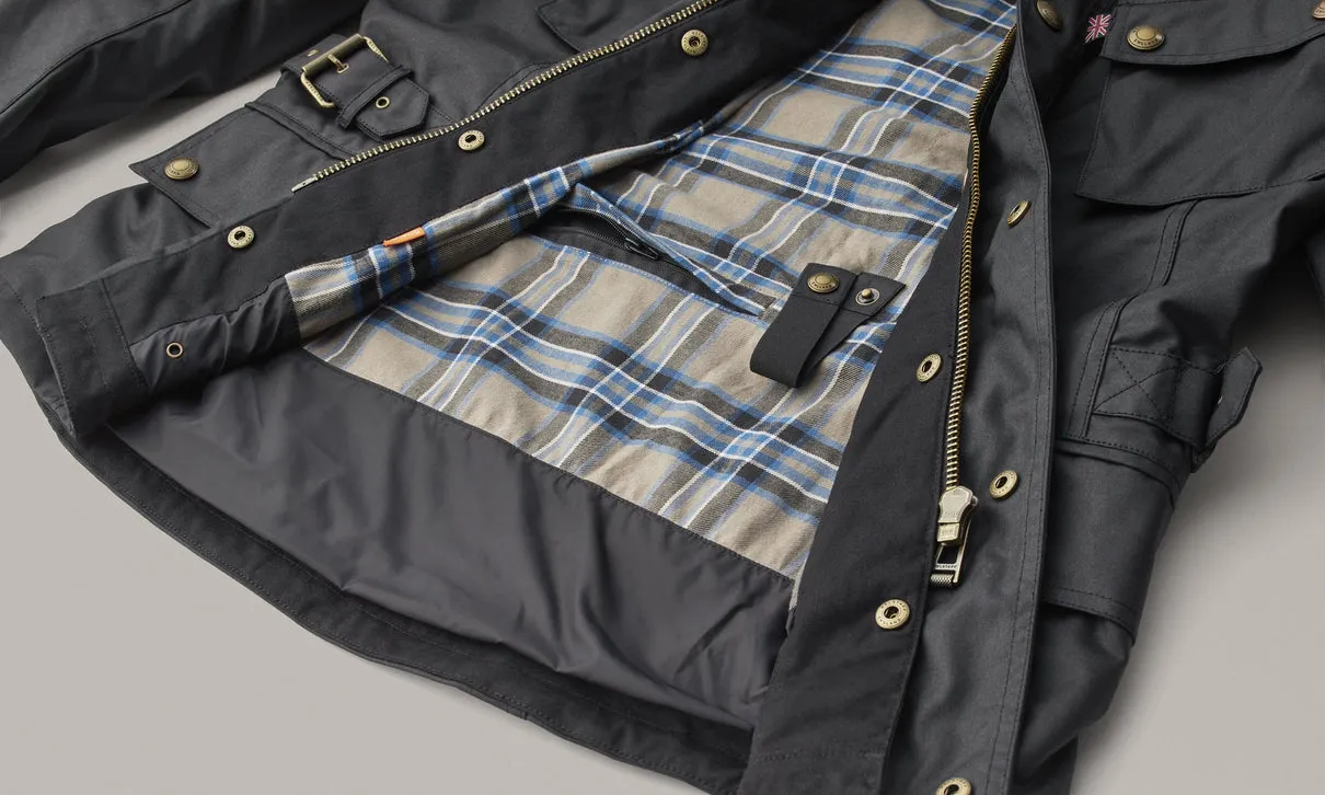 BELSTAFF CROSBY WAXED COTTON MOTORCYCLE JACKET - BLACK