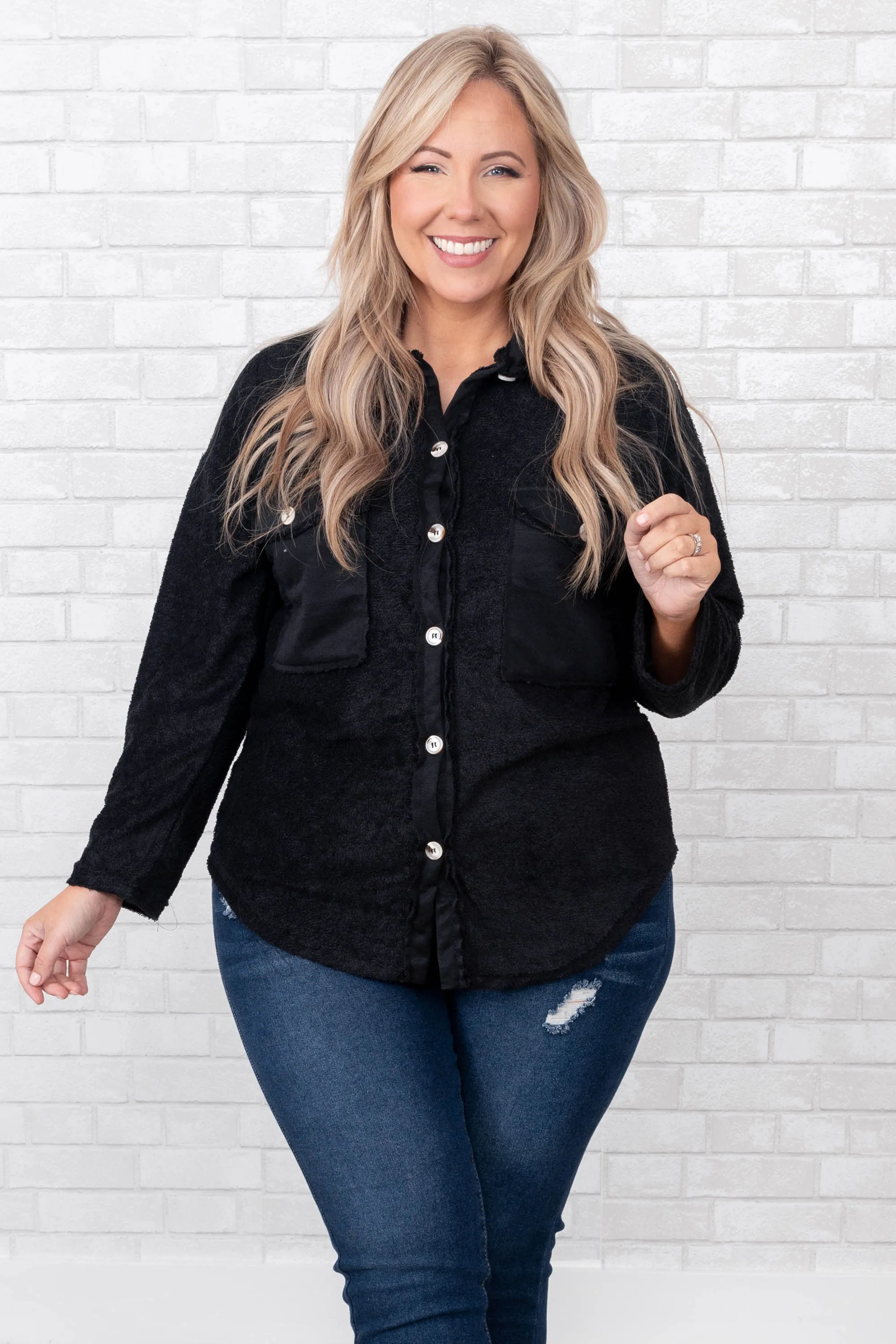 Best Of Both Worlds Shirt Jacket, Black