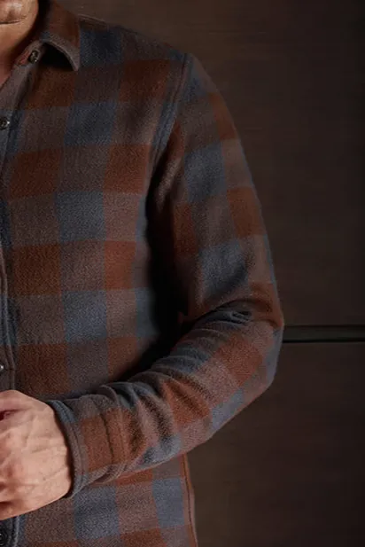 Brick Red Checks Flannel 100% Cotton Shirt