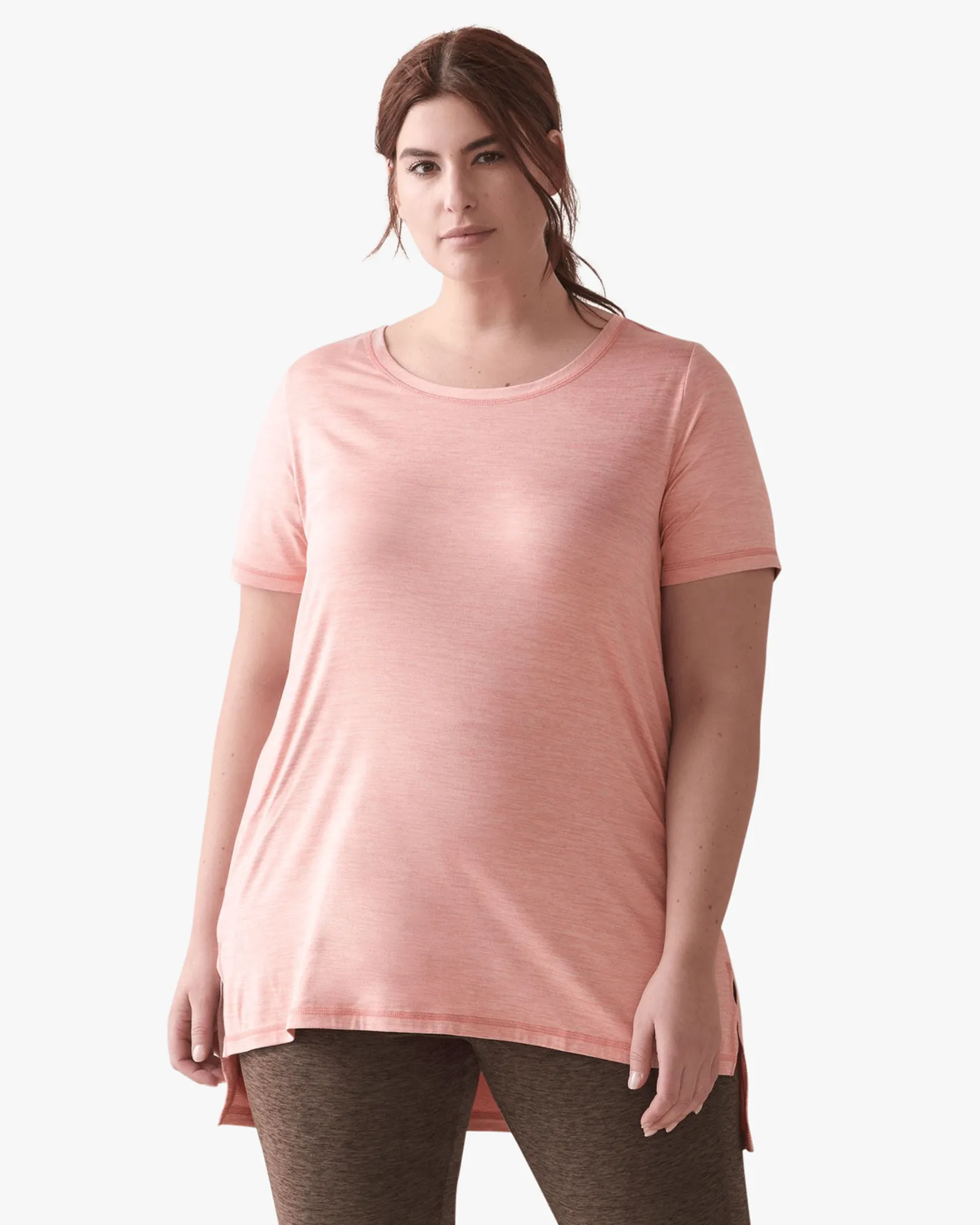 Cassy High-Low Tunic Tee | Pink
