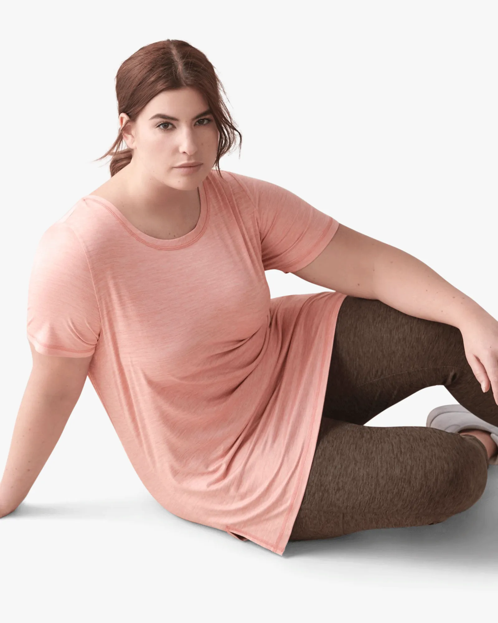 Cassy High-Low Tunic Tee | Pink