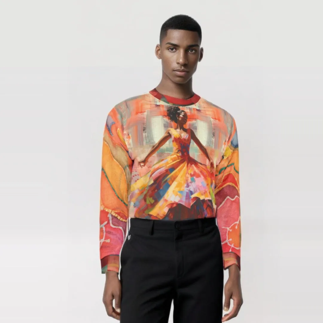 Dancing Through Harlem Pastel Colorblock Mid-Weight Polyester Unisex Sweatshirt (Gold Label)