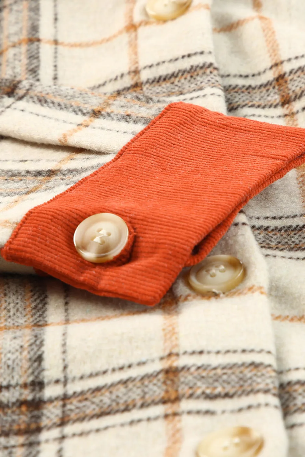 'Florence' Plaid Contrast Corduroy Shacket