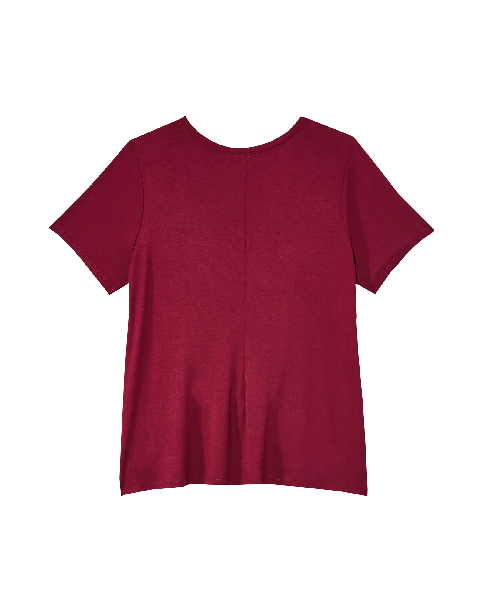Joy Short Sleeve Tunic Tee with Grommet Shoulders | Burgundy