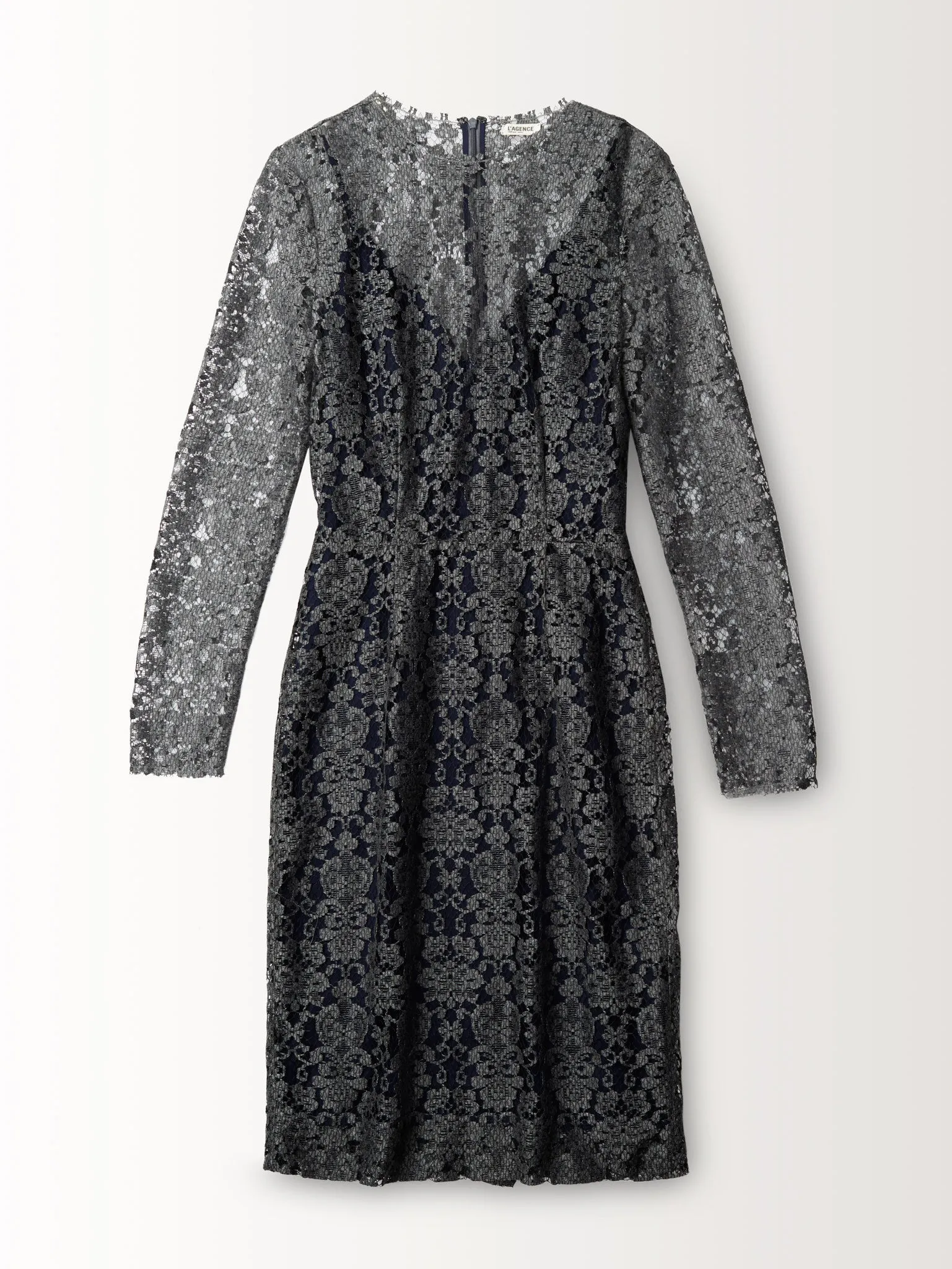 L/S LACE DRESS W/ SLIP