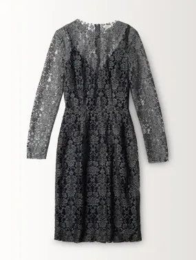 L/S LACE DRESS W/ SLIP