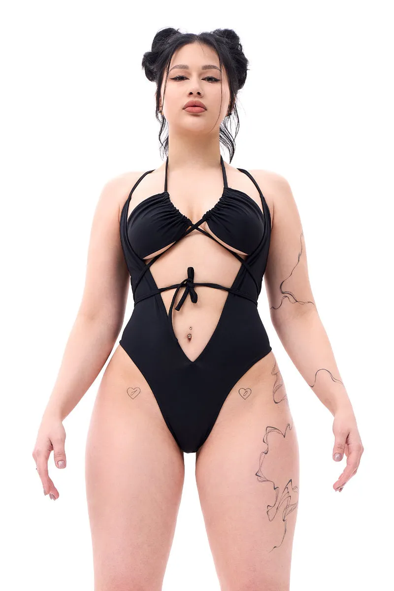 MÆD V-shape Bodysuit - Matte Black