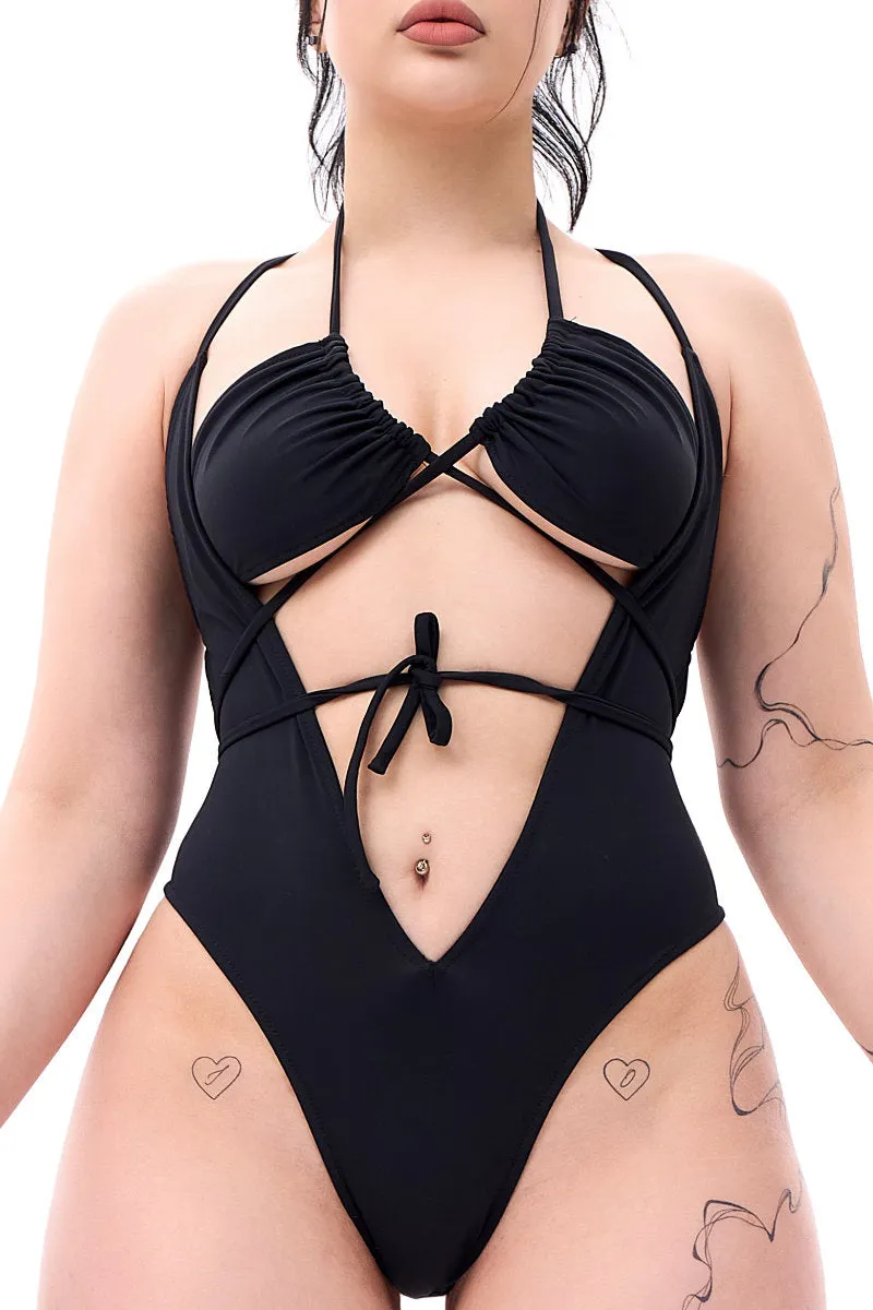 MÆD V-shape Bodysuit - Matte Black