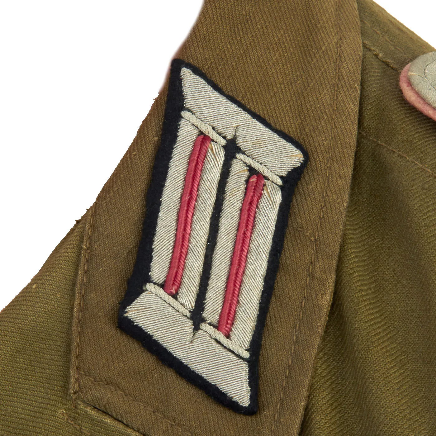 Original German WWII Afrika Korps Panzer Tank Hauptmann's M43 Tropical Tunic with Felt DAK Cuff Title