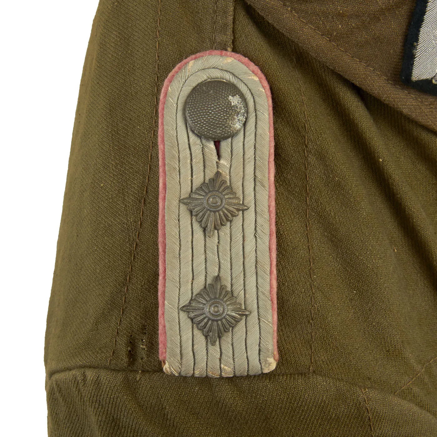 Original German WWII Afrika Korps Panzer Tank Hauptmann's M43 Tropical Tunic with Felt DAK Cuff Title