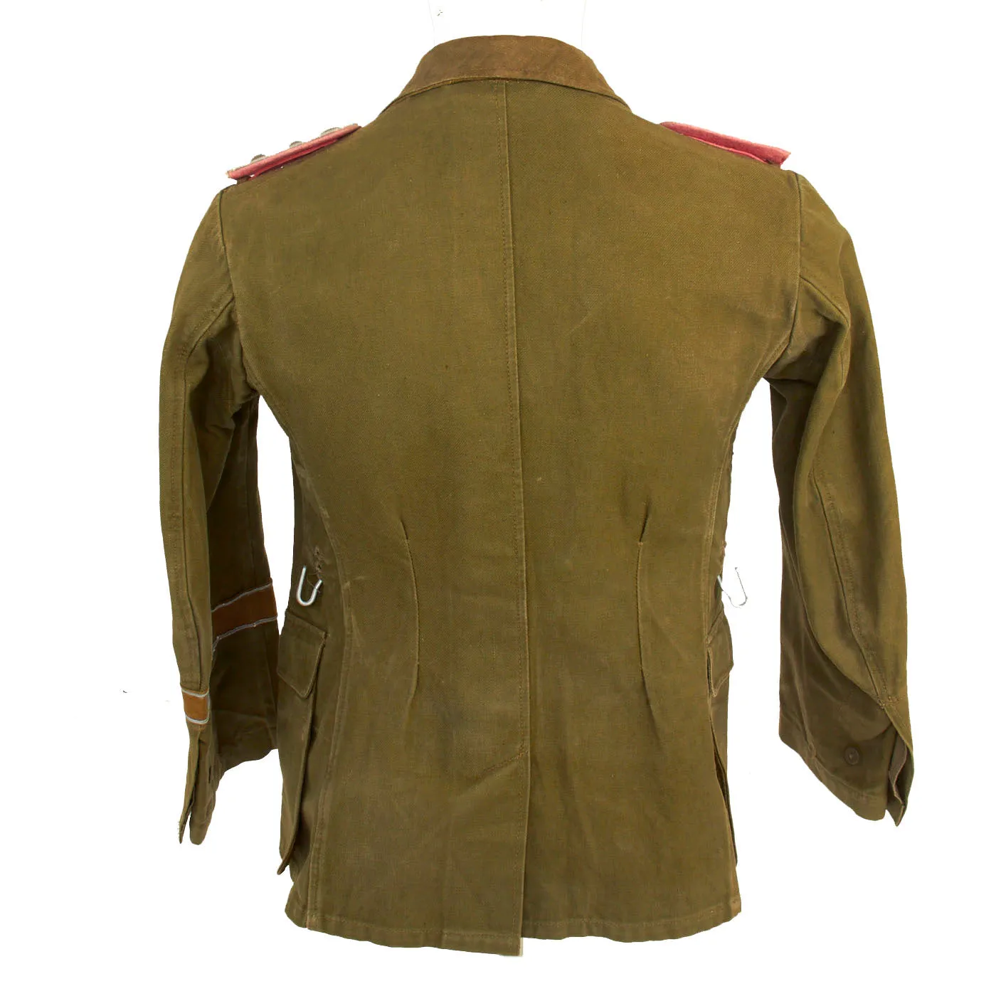 Original German WWII Afrika Korps Panzer Tank Hauptmann's M43 Tropical Tunic with Felt DAK Cuff Title