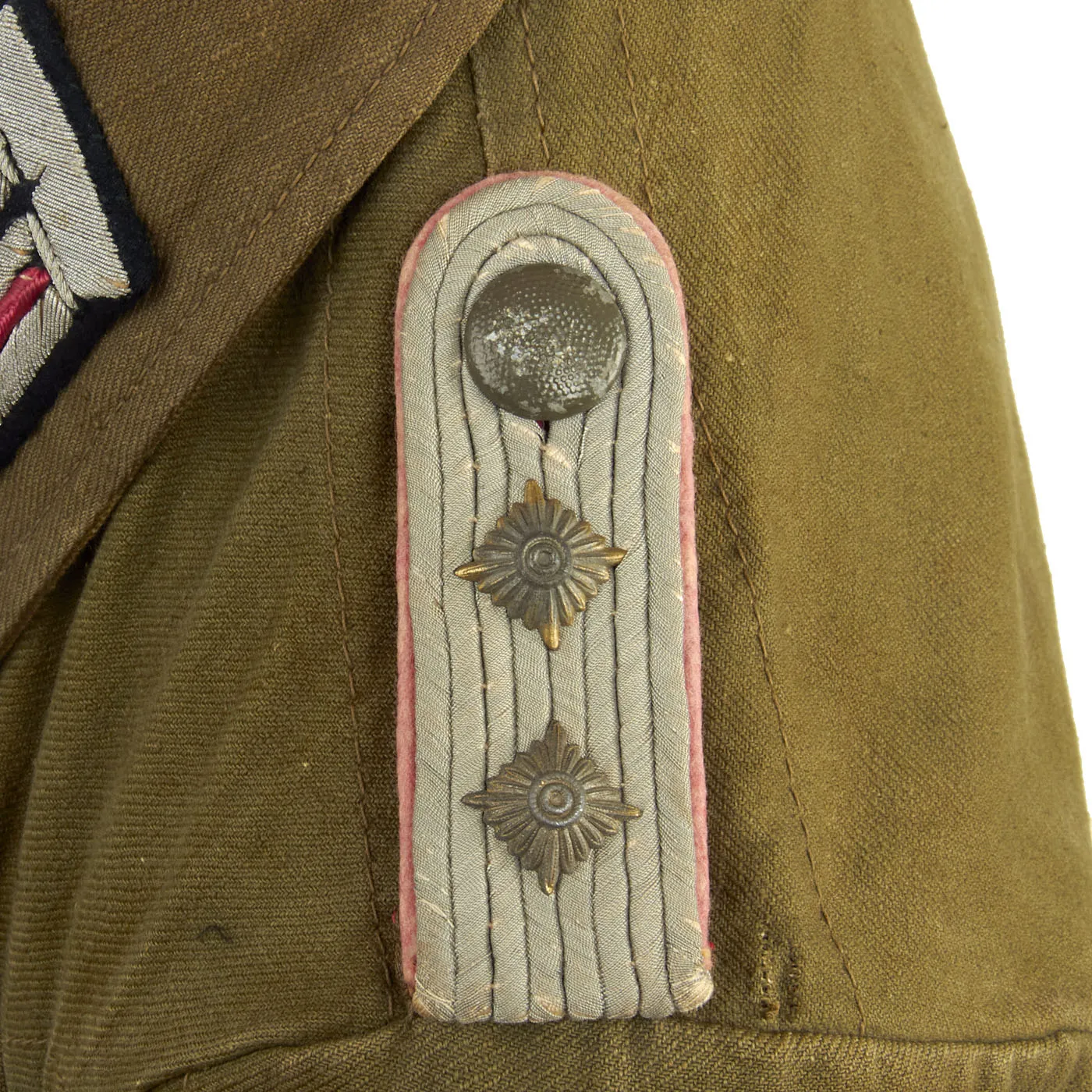 Original German WWII Afrika Korps Panzer Tank Hauptmann's M43 Tropical Tunic with Felt DAK Cuff Title