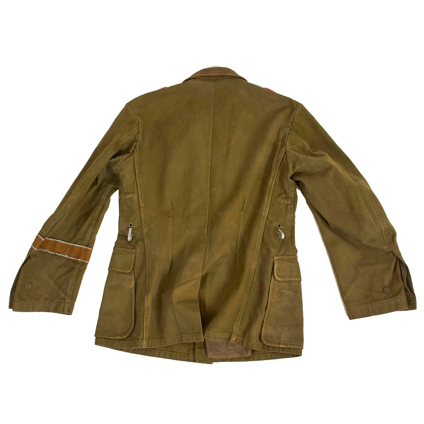 Original German WWII Afrika Korps Panzer Tank Hauptmann's M43 Tropical Tunic with Felt DAK Cuff Title