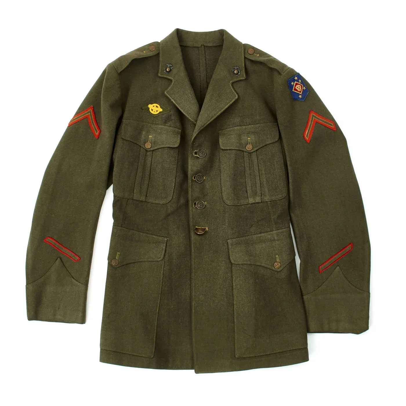 Original U.S. WWII USMC Marine Raider Tunic with Australian Made Patch