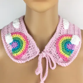 Pastel Rainbow Cloud Collar (Baby Pink)