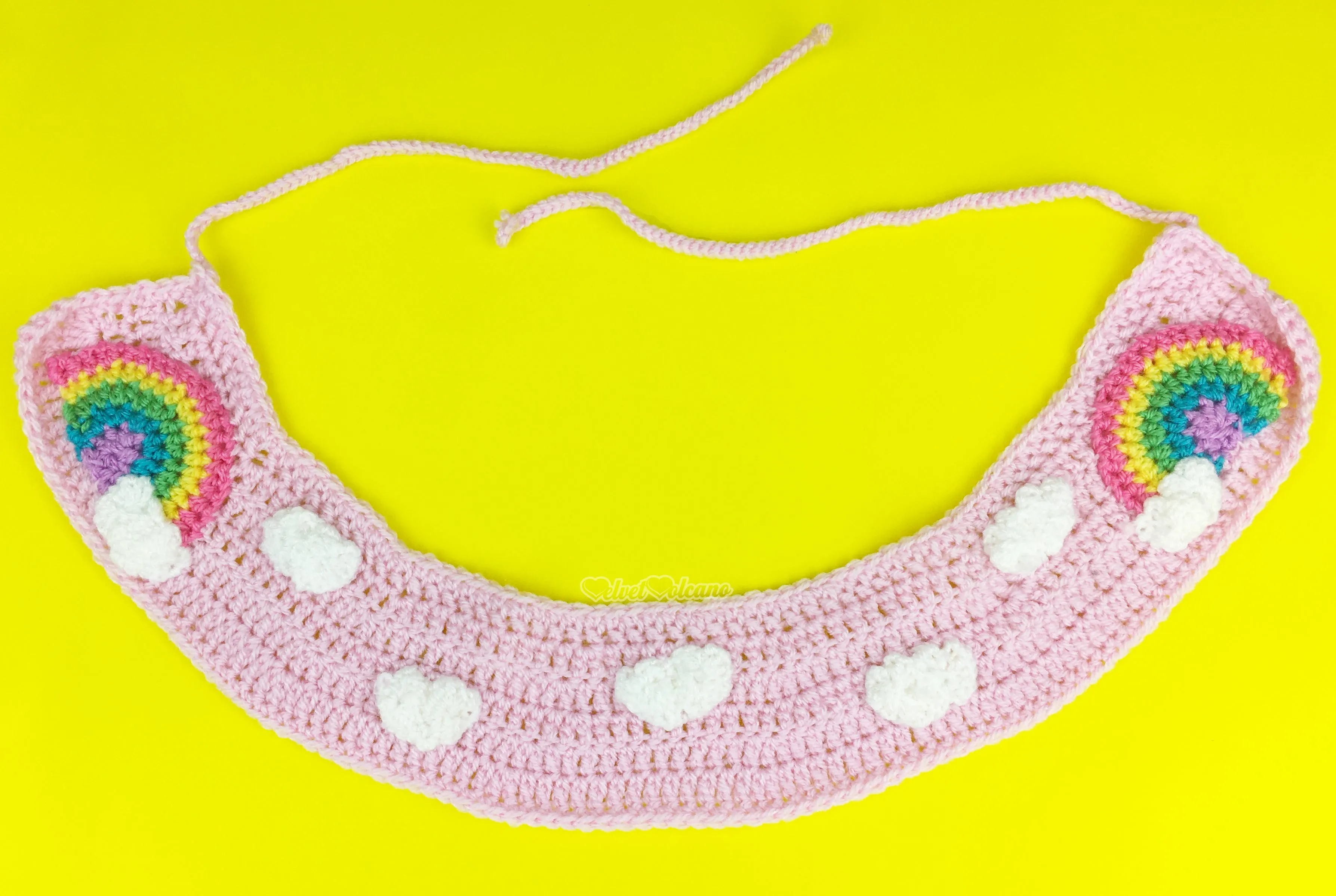 Pastel Rainbow Cloud Collar (Baby Pink)