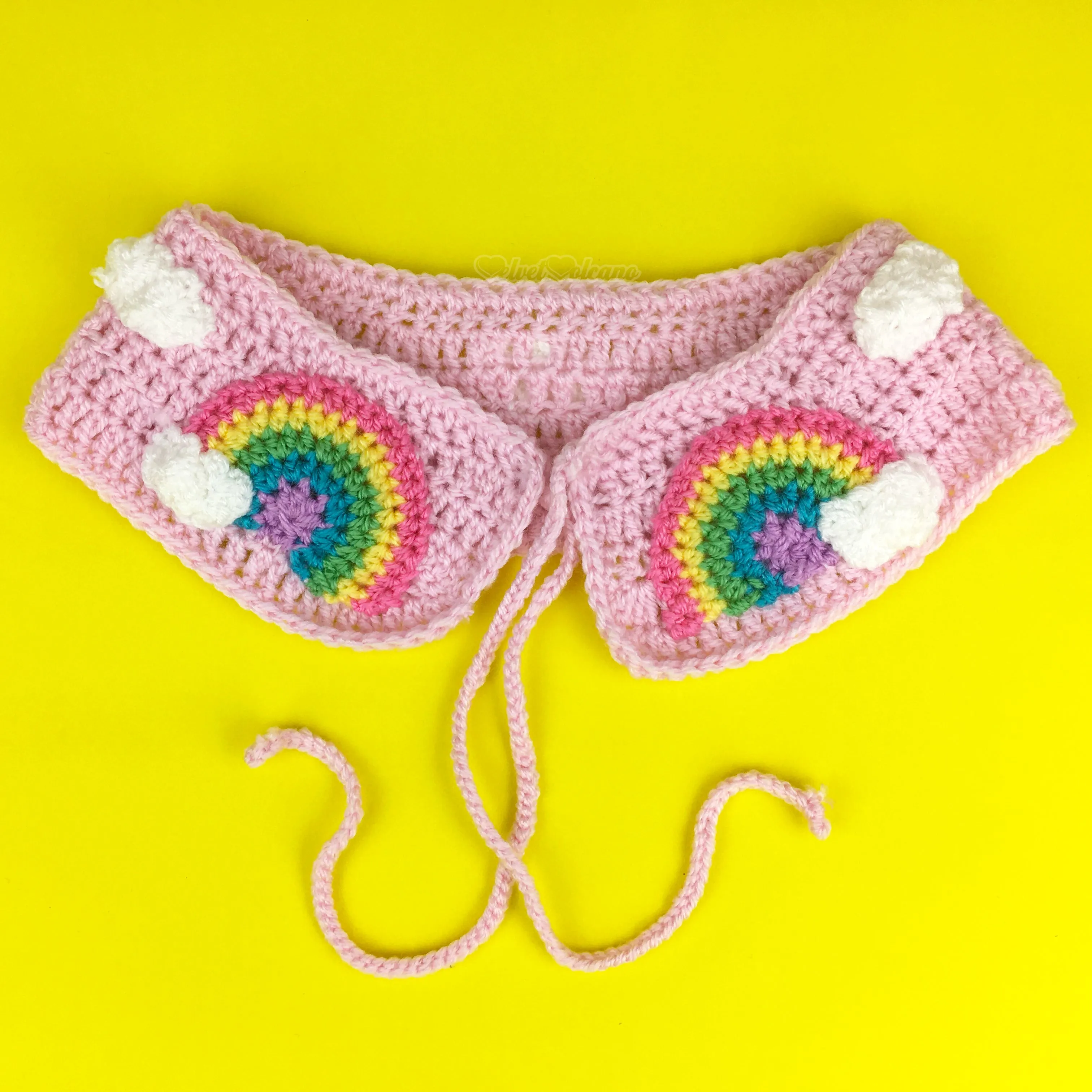 Pastel Rainbow Cloud Collar (Baby Pink)