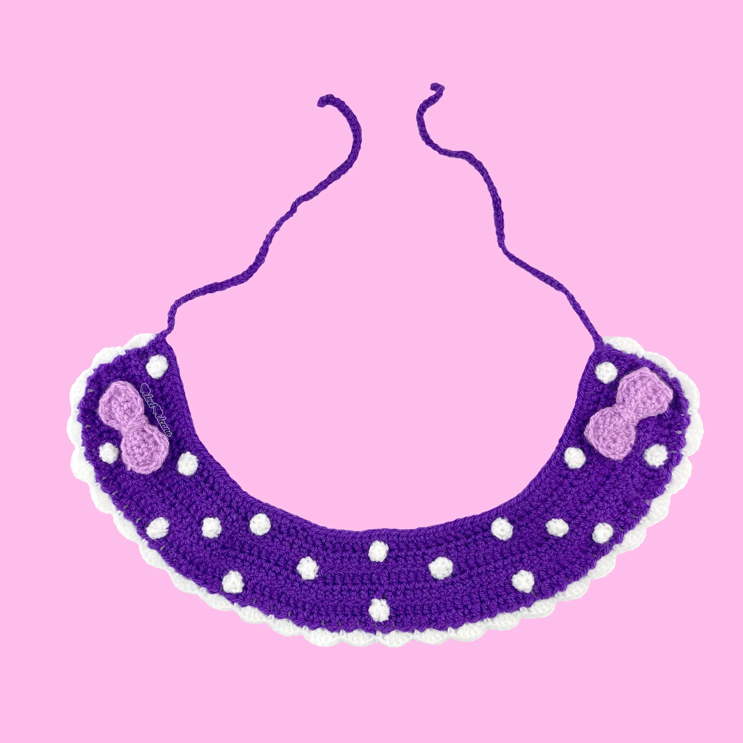 Polka Dot Bow Collar (Custom Colour)