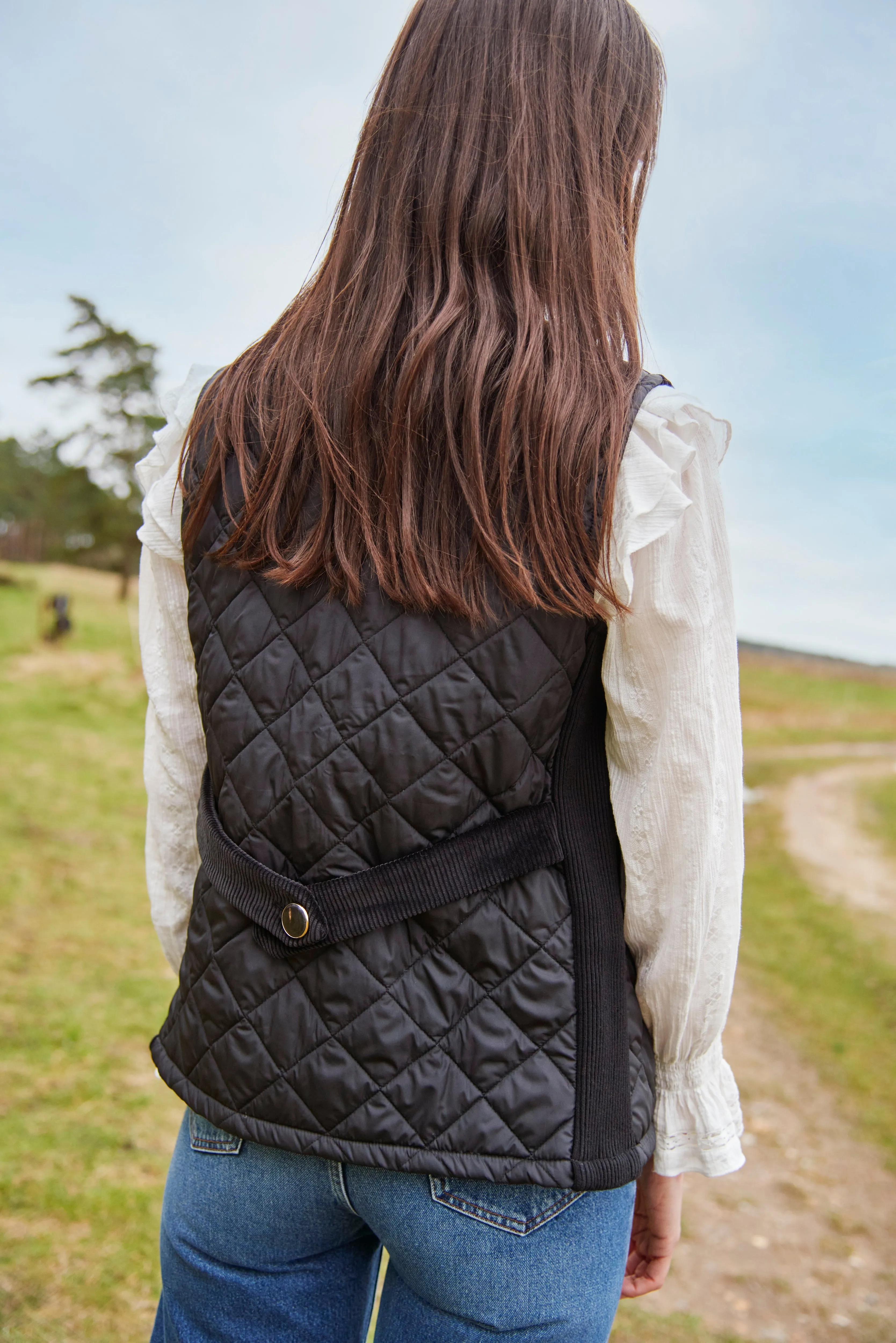 Quilted Gilet in Black