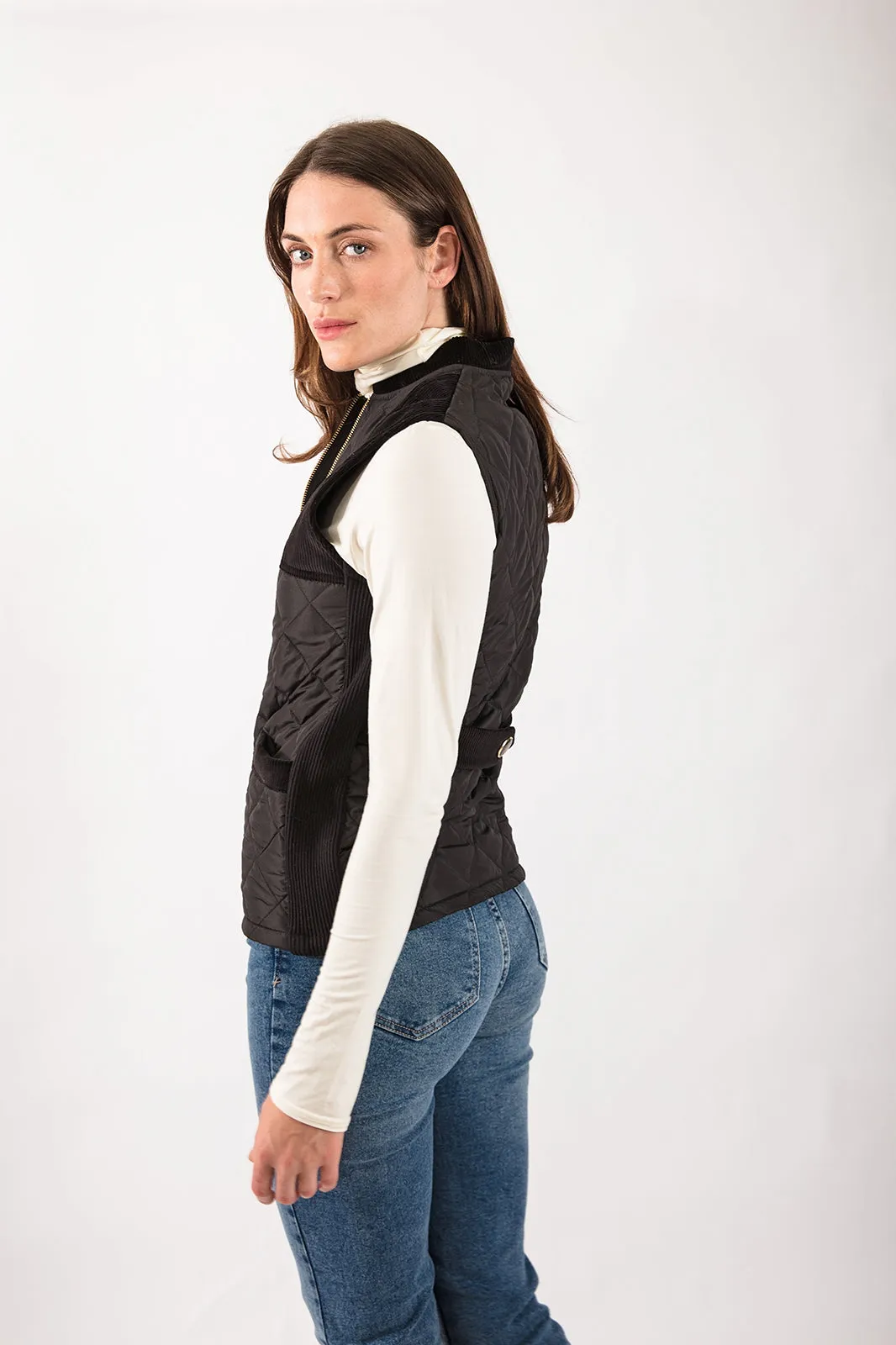 Quilted Gilet in Black