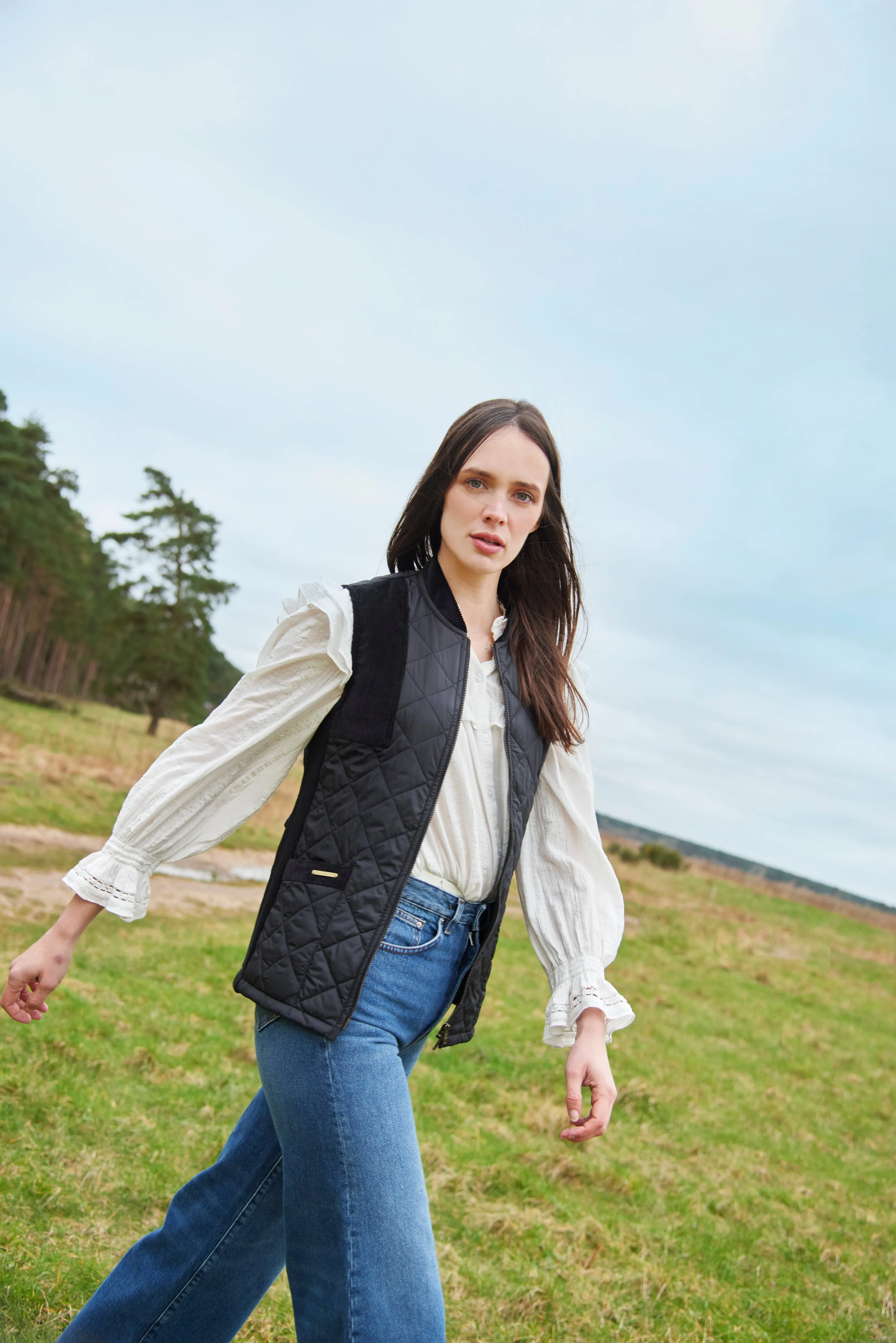 Quilted Gilet in Black