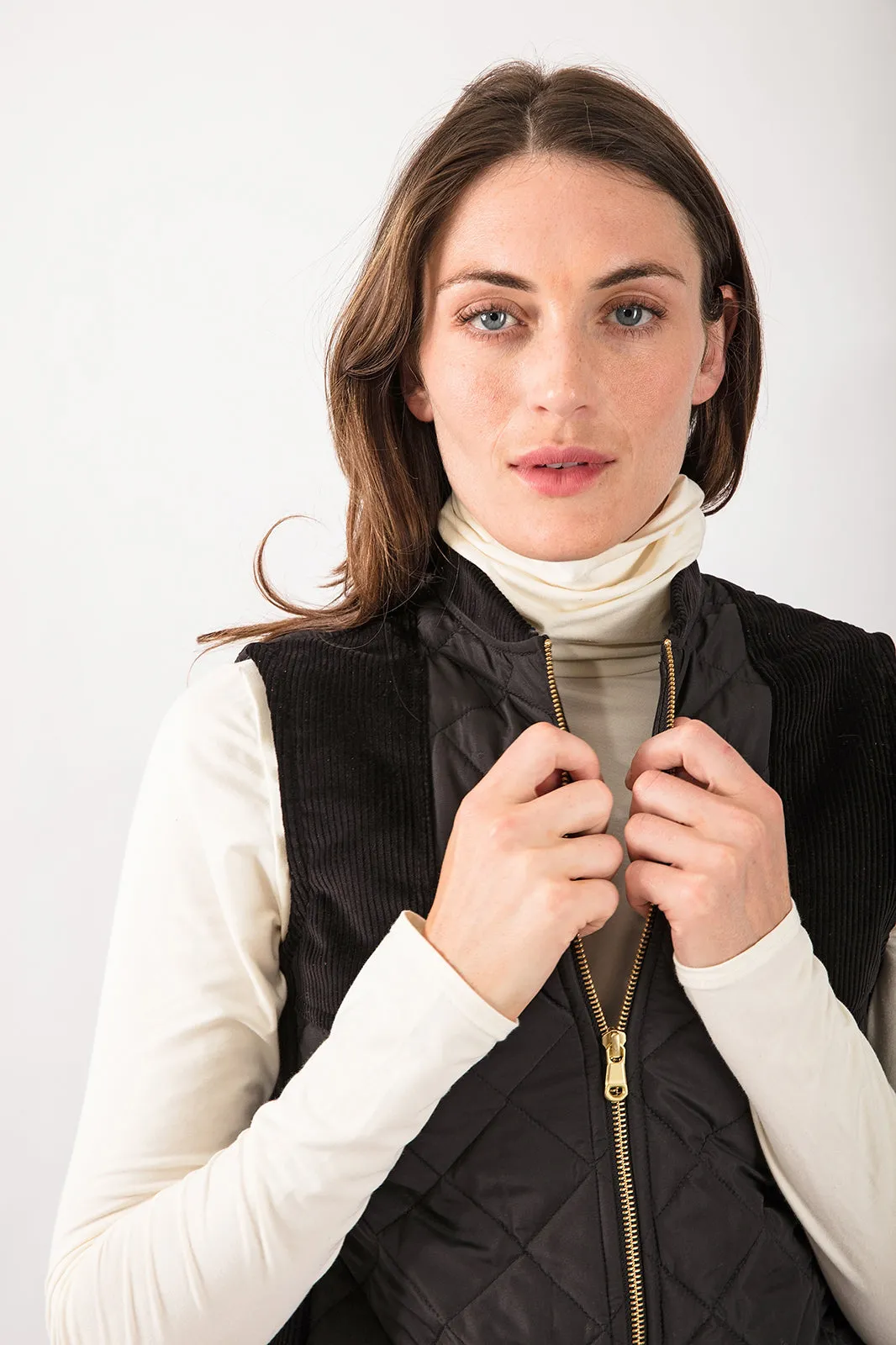 Quilted Gilet in Black