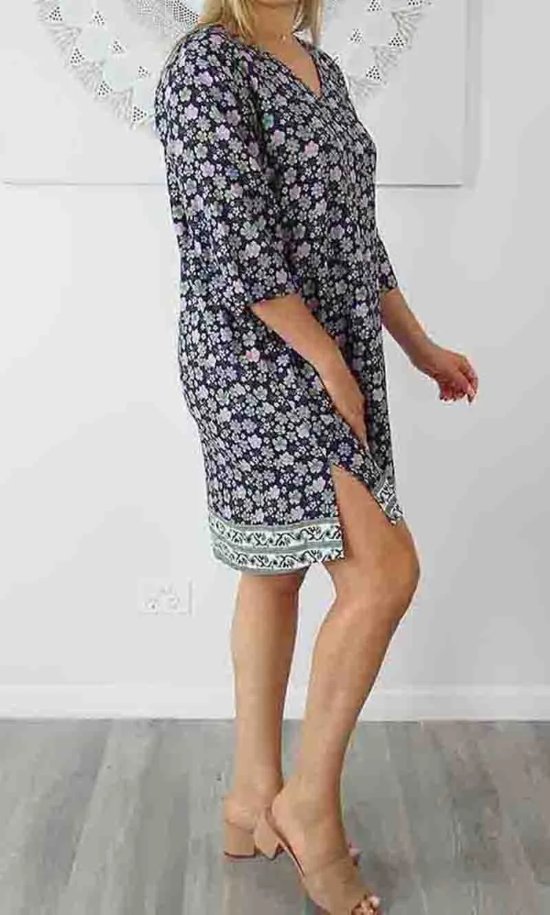 Rayon Tunic 3/4 Sleeve Dahlia, More Colours