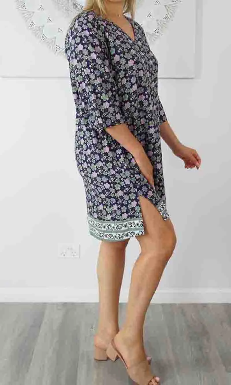Rayon Tunic 3/4 Sleeve Dahlia, More Colours