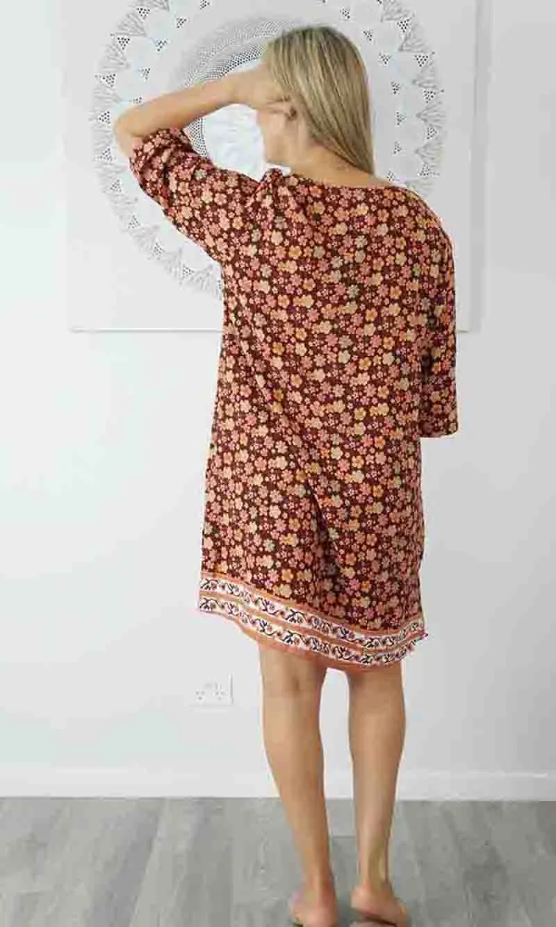 Rayon Tunic 3/4 Sleeve Dahlia, More Colours