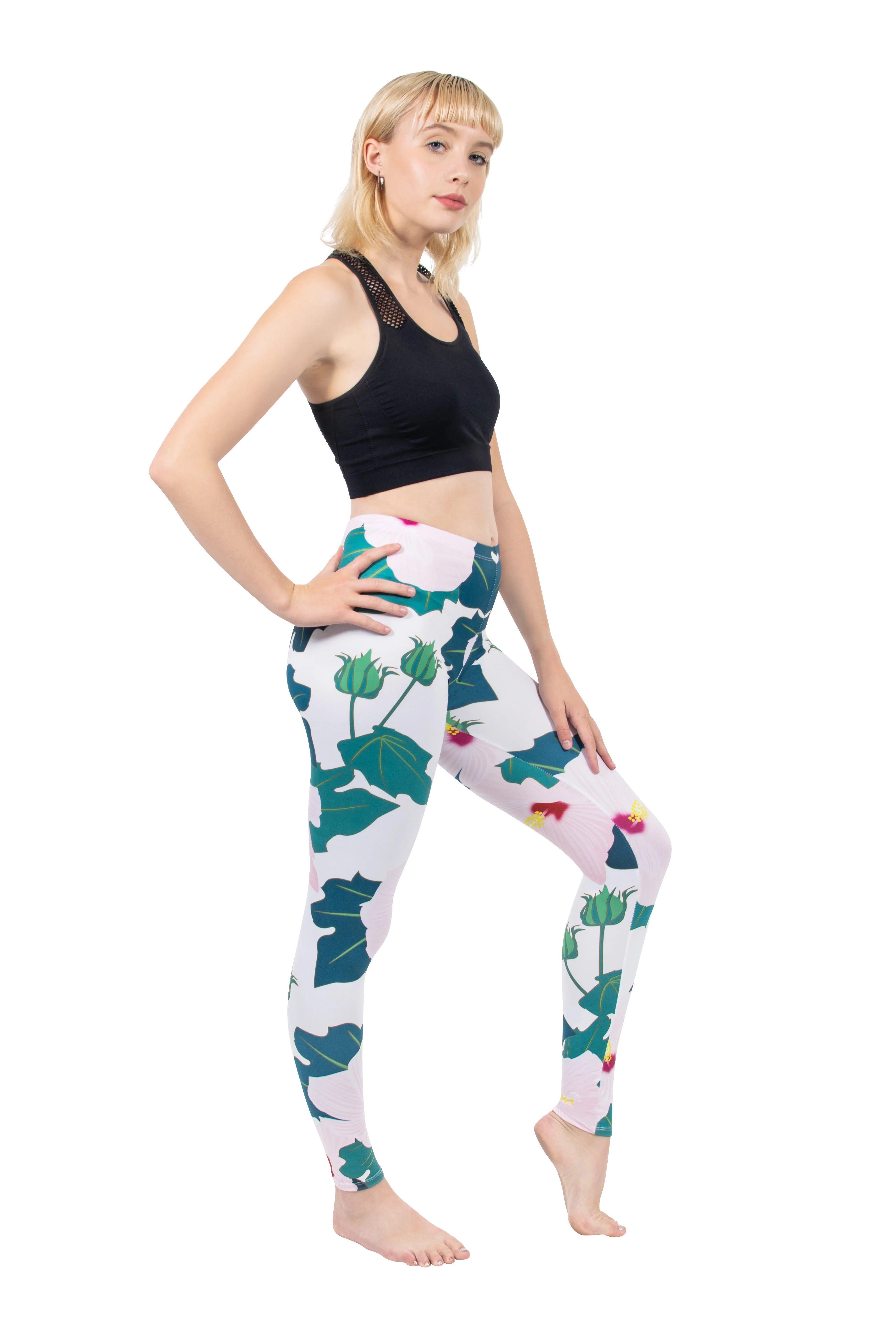 Regular Leggings (8-12 UK Size) - Sweet Hibiscus