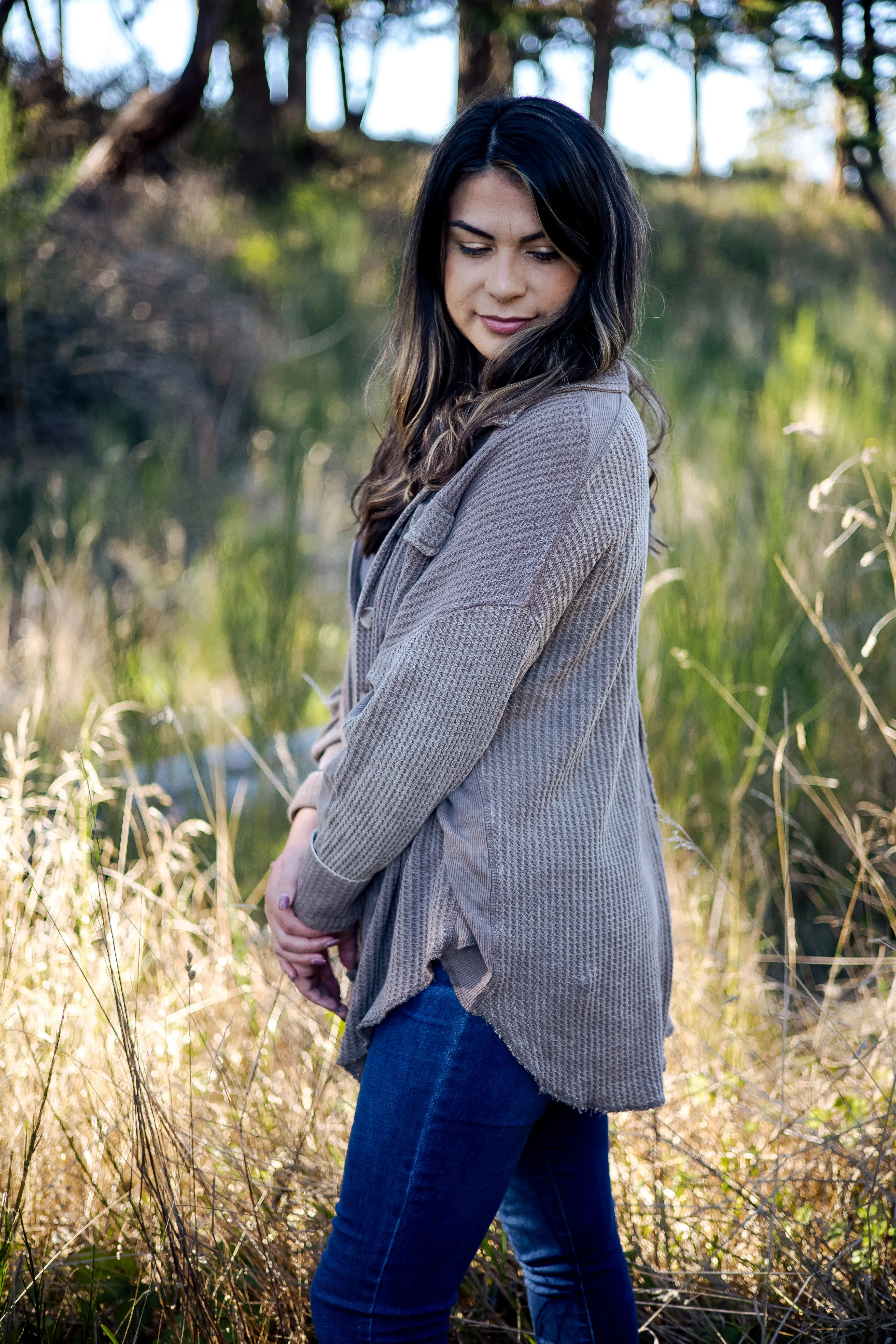 Sayge Acid Wash Shacket (Mocha)