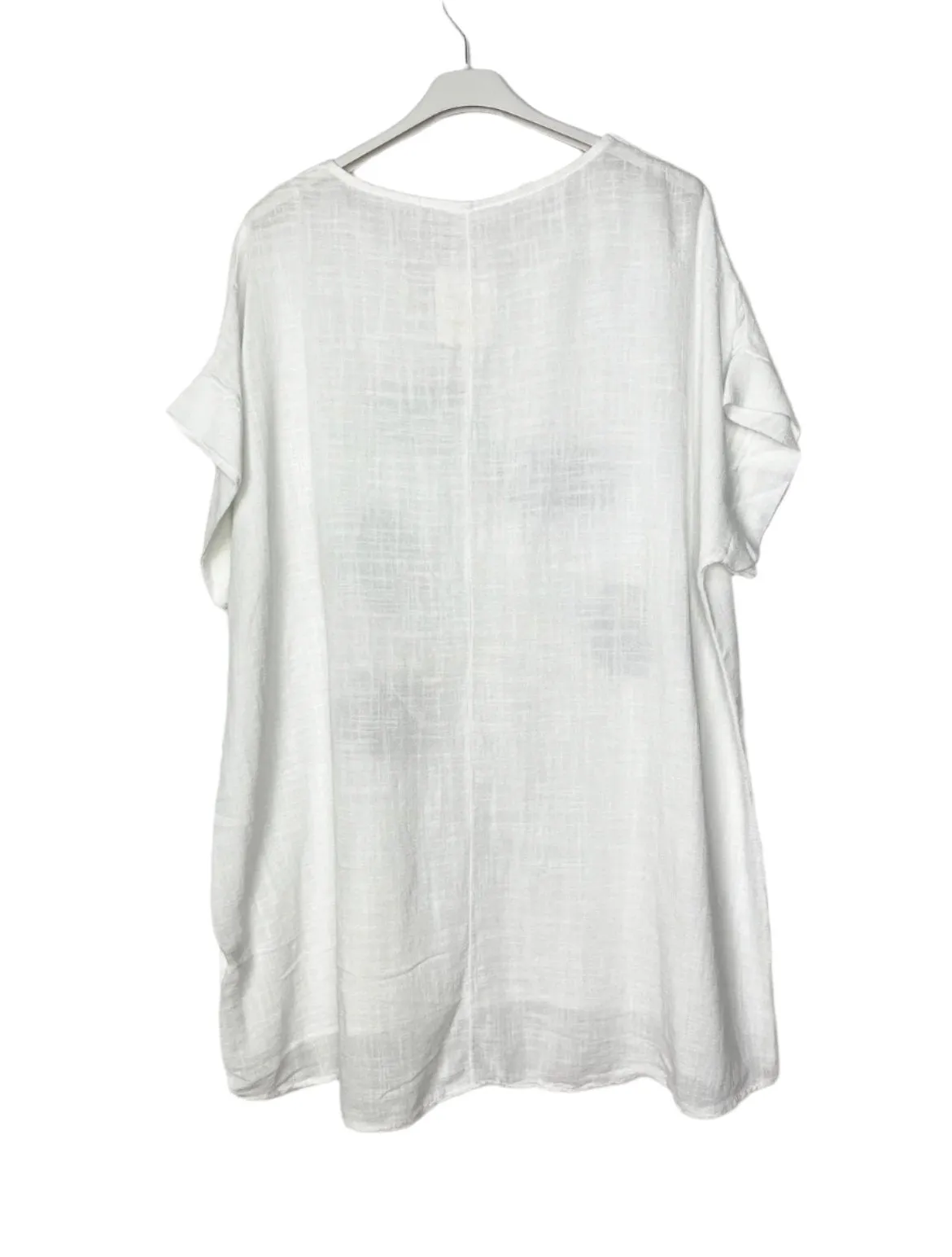 Short sleeve cotton tunic floral foil print