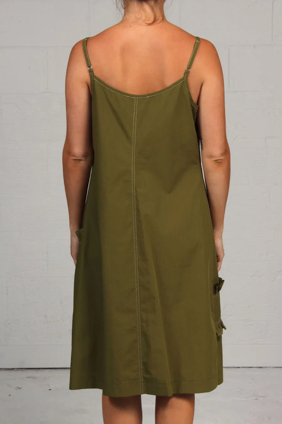 Spring 2023 Solid Cotton Annie Dress - Moss - sml, lrg