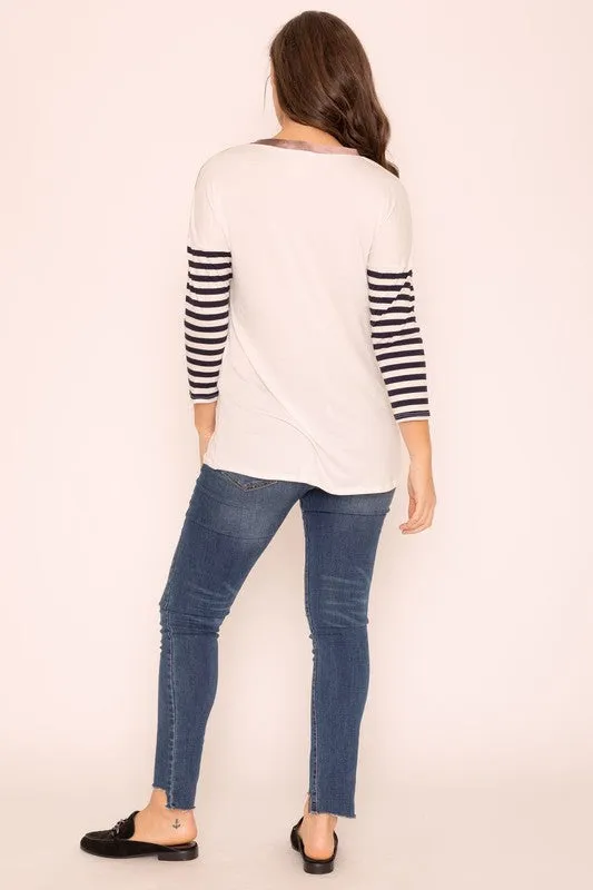 TEEK - Plus Size Tie Dye Color Block Tunic