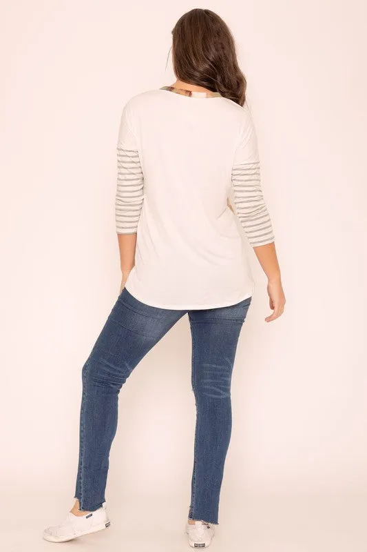TEEK - Plus Size Tie Dye Color Block Tunic