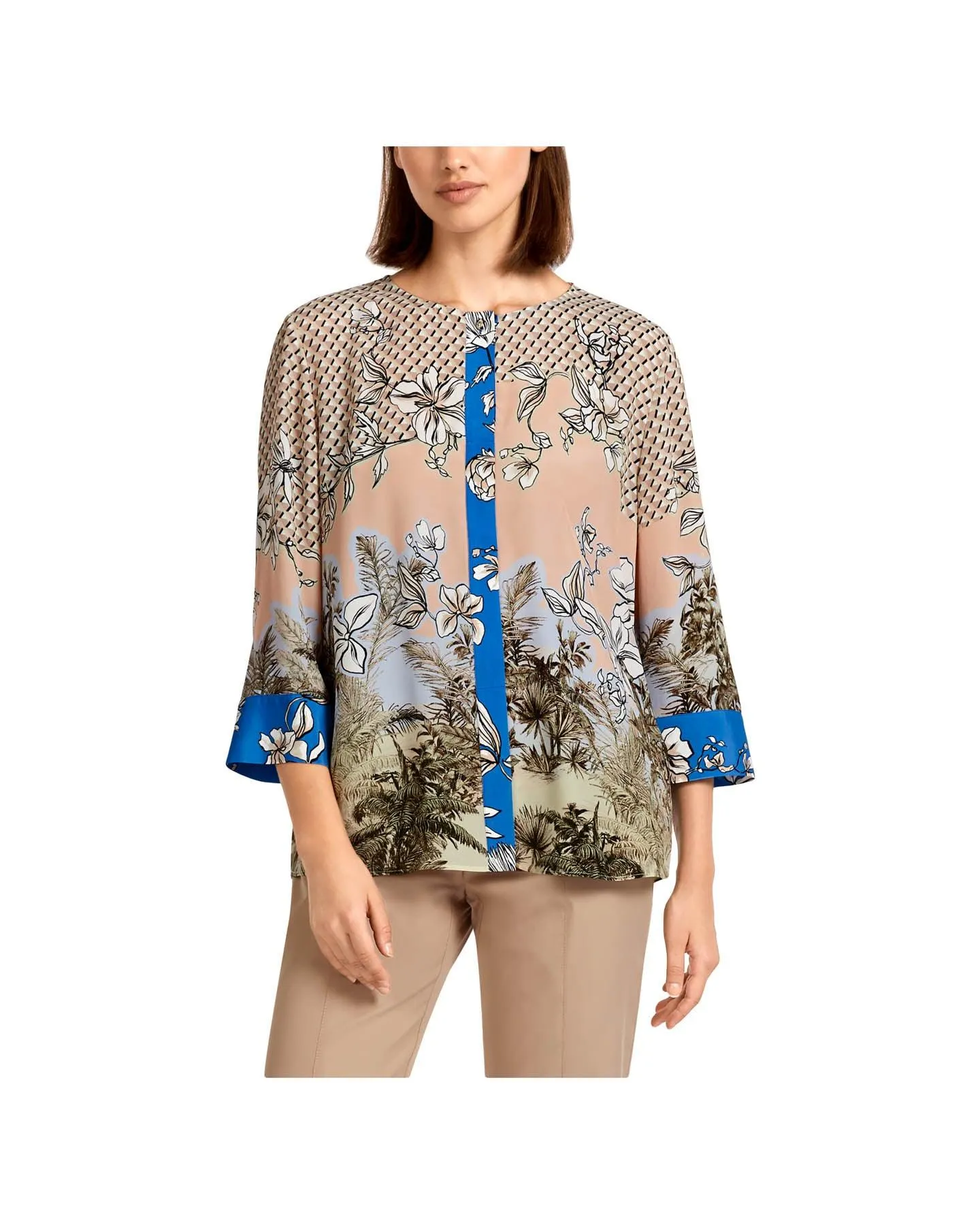 Tropical Print Tunic Blouse
