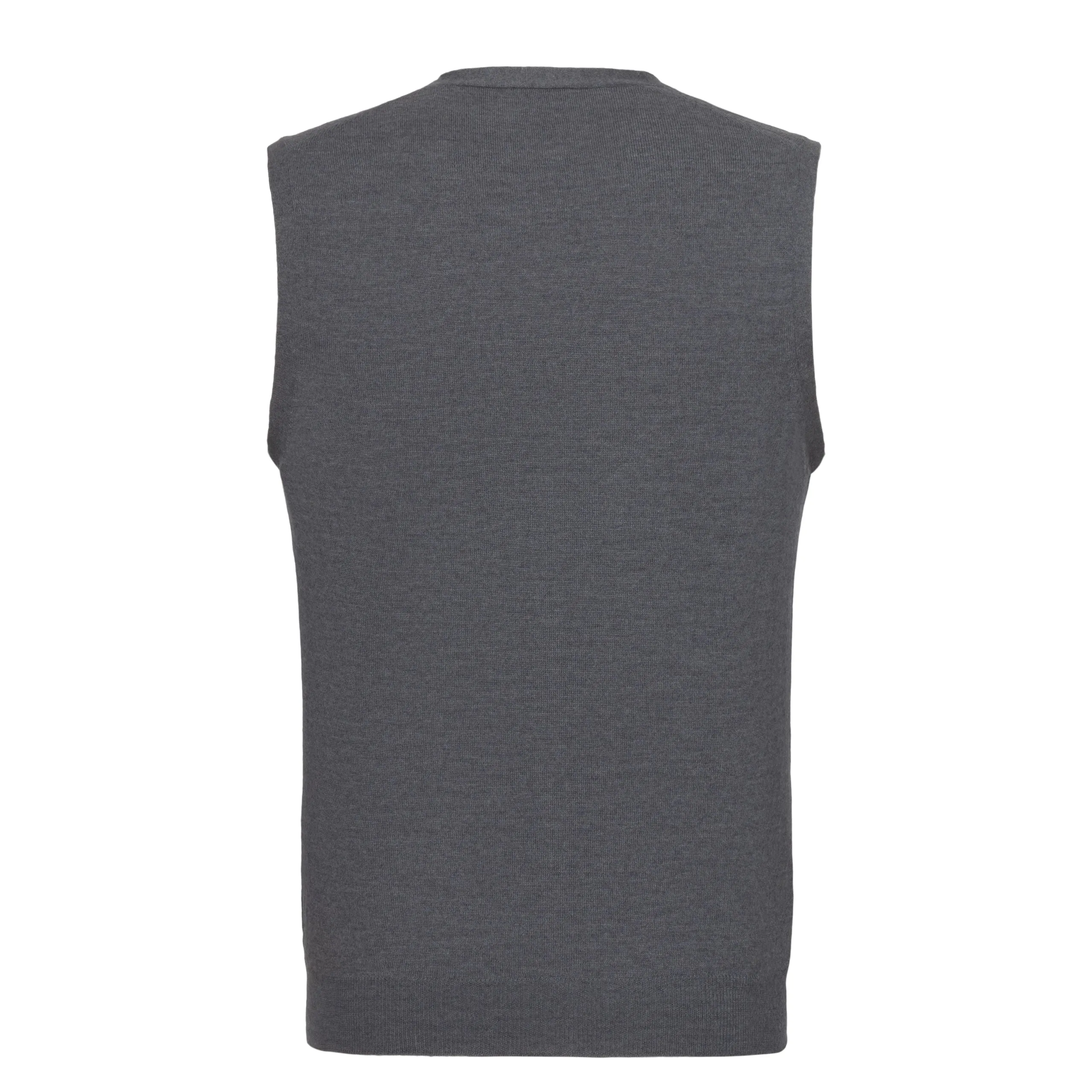 Virgin Wool Gilet in Grey Melange